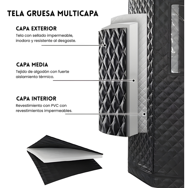 Material por el que está hecho la sauna portátil